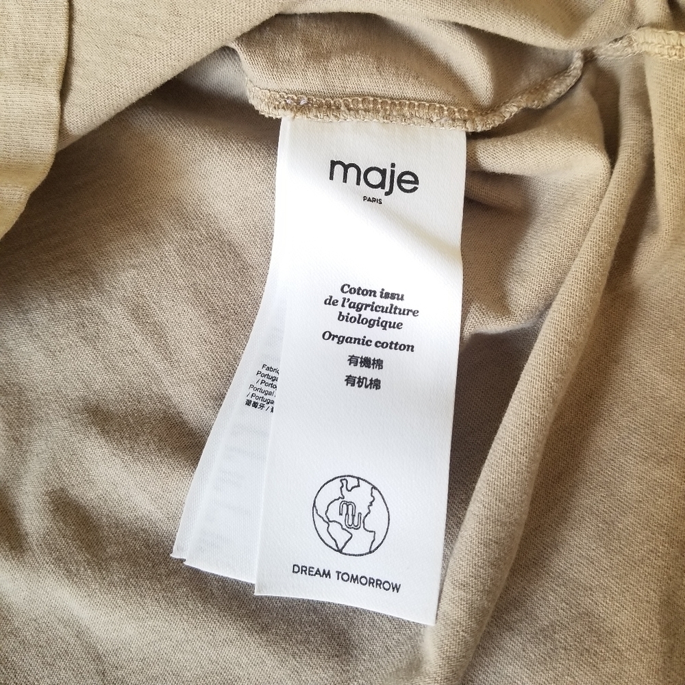 Maje Printed Cotton Tank Top Size 2 US 6 Gray Khaki - Picture 8 of 10